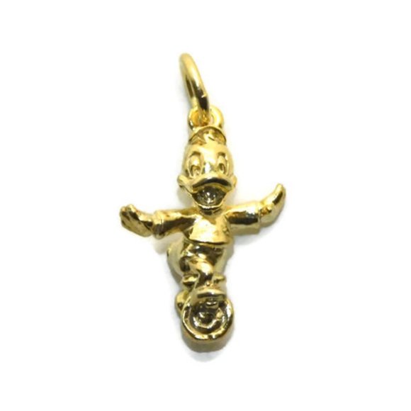 Huey on a Unicycle Charm Pendant 14k Yellow Gold